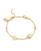 Coach Signature Faux Cultivated Pearl Tea Rose Bracelet