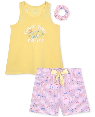 Max & Olivia Big Girls Floral Tank Printed Shorts 2 Piece Pajama Set