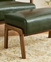 Glitzhome 2-Pc. Leatherette Mid-century Modern Hunter Accent Stool and Chair