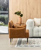 Glitzhome 32" Leatherette Mid-Century Modern Armchair