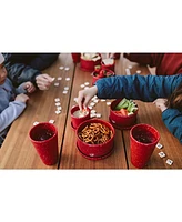 Lidded Bowls 3 pk Set: Speckled Red - 10, 20, 30 oz