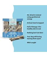 Cod Skin Hand Wrapped Dog Chew Stick: Long 10" - 12 pk