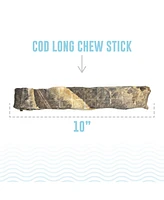 Cod Skin Hand Wrapped Dog Chew Stick: Long 10" - 12 pk