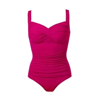 Swimsuits for All Plus Ruched Twist Front One Piece Swimsuit