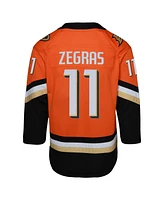 Outerstuff Big Boys and Girls Trevor Zegras Orange Anaheim Ducks Premier Player Jersey