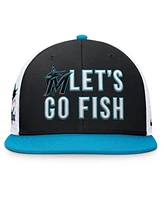 Nike Men's Black/Light Blue Miami Marlins Pro Performance Trucker Snapback Hat
