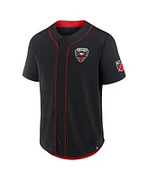 Fanatics Men's Black D.c. United Injury Time Baseball Jersey