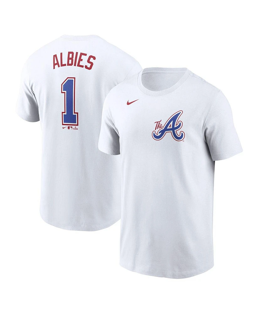 Nike Men's Ozzie Albies White Atlanta Braves 2024 City Connect Fuse Name Number T-Shirt