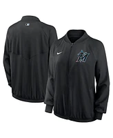 Nike Women's Black Miami Marlins Authentic Collection Team Raglan Performance Full-Zip Jacket