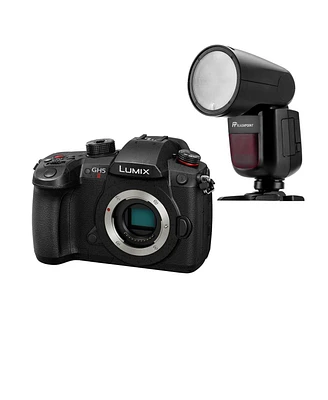 Panasonic Lumix GH5II Mirrorless Camera Bundle with Flashpoint Zoom Li-on X R2 Ttl Round Flash Speedlight
