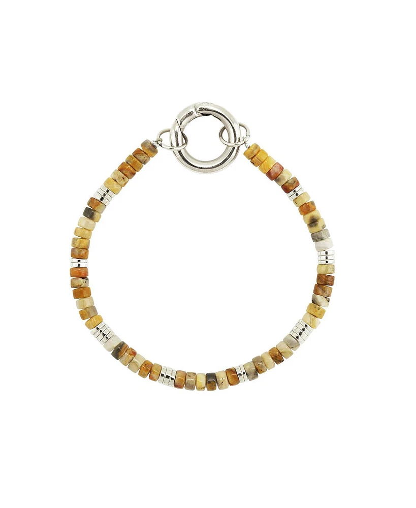 Finley Multi-Stone Beaded Stainless Steel Bracelet