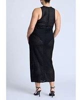 Eloquii Plus Cheveron Midi Dress