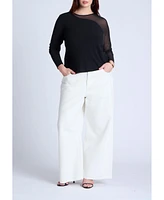 Eloquii Plus Mesh Combo Long Sleeve Top
