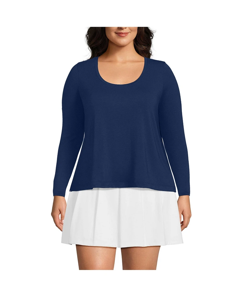Lands' End Plus Power Performance Long Sleeve Scoopneck Tee