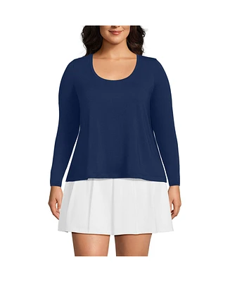 Lands' End Plus Power Performance Long Sleeve Scoopneck Tee