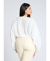 Eloquii Plus Size Plisse Dolman Top