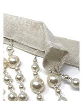 Kate Aurora 1 Piece Premium Luxury Large Pearl Beaded Window Curtain Panel