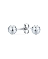 Bling Jewelry Minimalist Plain Simple Round Bead Ball Tragus Cartilage Stud Earrings Shiny Polish .925 Sterling Silver