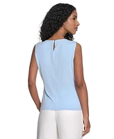 Calvin Klein Women's Pleated-Neck Sleeveless Top