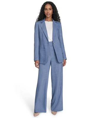 Calvin Klein Womens One Button Blazer Wide Leg Pants