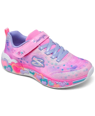 Skechers Little Girls' S-Lights: Eternal Heart Lights Light-Up Fastening Strap Casual Sneakers from Finish Line