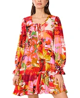 Vince Camuto Women's Printed Ruffle-Hem Mini Dress