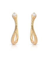 Ettika Serpentina Cubic Zirconia Hoop Earrings