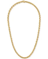 Esquire Men's Jewelry Rounded Box Link 22" Chain Necklace, Exclusively for Macy's