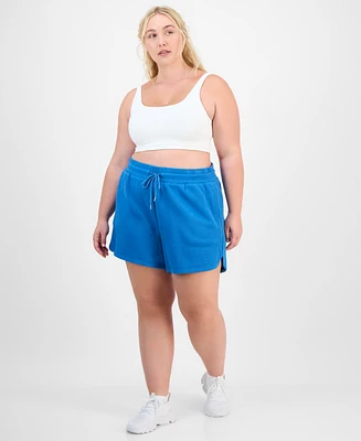Id Ideology Plus Solid-Color Knit Pull-On Shorts, Exclusively at Macy's