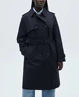 Mango Women's Belted Classic Trench Coat