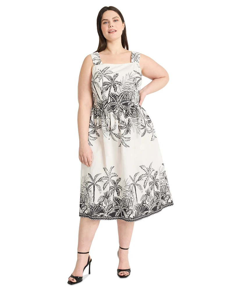 Maggy London Plus Printed Fit & Flare Midi Dress