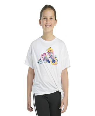 adidas Big Girls Short Sleeve Tie Front T-Shirt