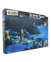 Scenic Spot of the World Snowy Town 500 Piece Jigsaw Puzzle