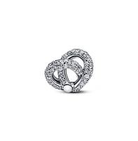 Pandora Pave Infinity Knot Heart Sterling Silver Charms