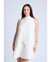 Eloquii Plus Mock Neck Belted Mini Dress