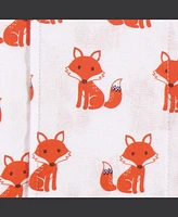 Hudson Baby Boys and Girls Cotton Poly Flannel Burp Cloths 8-Pack, Foxes, One Size