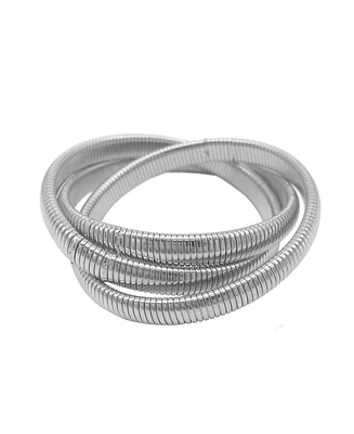 Adornia Silver Omega Chain Triplet Bracelet