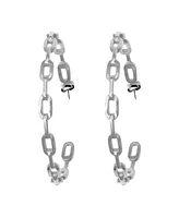 Adornia Silver Link Hoop Earrings