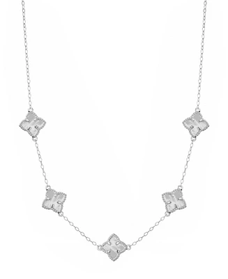 Adornia Gold Black Floral Station Necklace