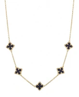 Adornia Gold Black Floral Station Necklace