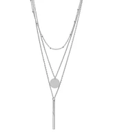 Adornia Tarnish Resistant Silver Layered Pendant Necklace Set