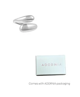 Adornia Tarnish Resistant Silver Overlapping Chunky Bands Ring