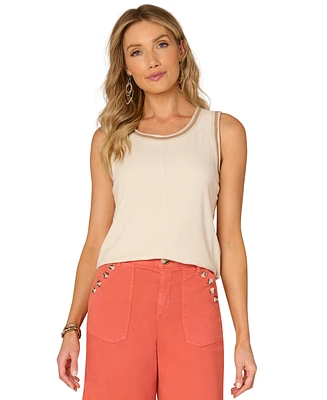 Democracy Petite Embellished Knit Tank Top