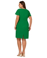 Adrianna Papell Plus Surplice-Neck Tie-Waist Dress