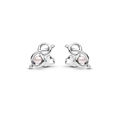 Pandora Sterling Silver Infinity Knot Stud Earrings
