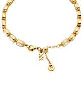Michael Kors 14K Gold-Plated Brass Bezel-Set Bracelet