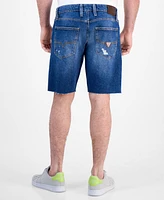 Guess Men's Wyatt Rip and Repair Denim 9" Shorts