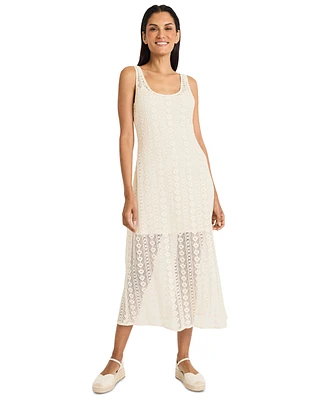 The Good Journey Women's Cotton Crochet Sleeveless Maxi Dress