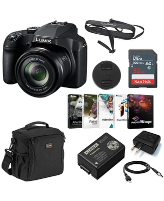 Panasonic Panasonic Lumix Dc-FZ80 4K Digital Camera, 18.1 Megapixel, 60x Zoom 20-1200mm Lens Bundle with Bag, 32GB Sd Card, Corel Pc Photo Editing Sof