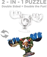 Christmas Vacation Moose Mug & Collage 600 Piece 2 Sided Die Cut Jigsaw Puzzle